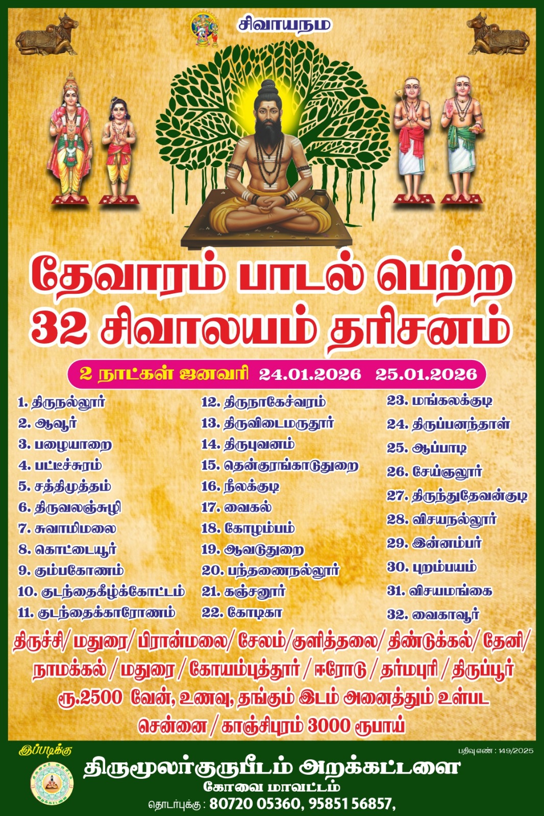 தேவாரம் பாடல் பெற்ற 32 திருதலயாத்திரை